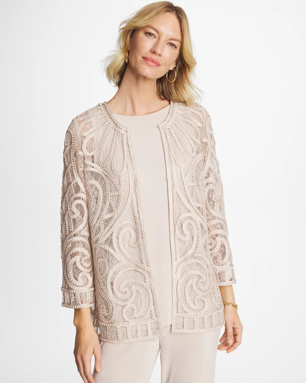 Travelers™ Short Embroidered Lace Jacket | Chico's